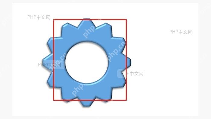 蓝色齿轮图形完成后的效果