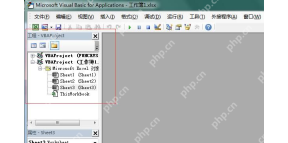 VBA 编辑器中查看当前 Excel 工作簿和工作表项目结构