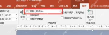 PowerPoint 播放选项中设置视频自动开始并循环播放