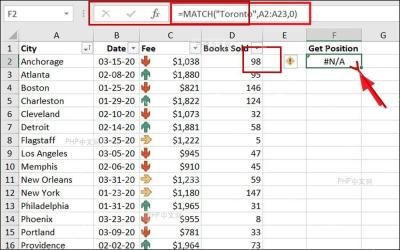 Excel MATCH 精确匹配找不到时返回 #N/A,服务于错误处理步骤