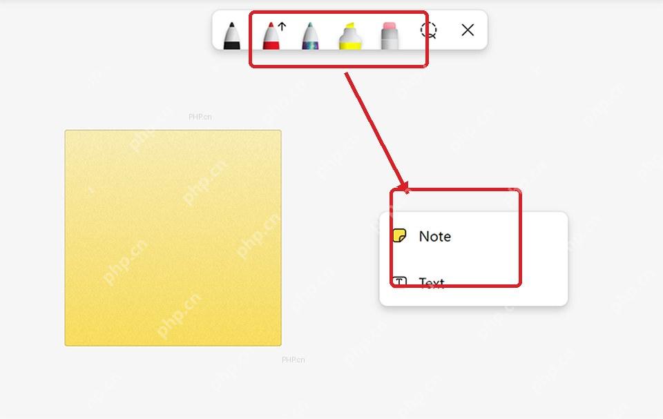 Microsoft Whiteboard 中添加便签并使用工具栏整理想法