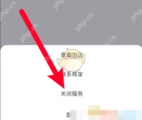 抖音自动扣款服务菜单中的关闭服务按钮，证明取消连续扣费的执行入口