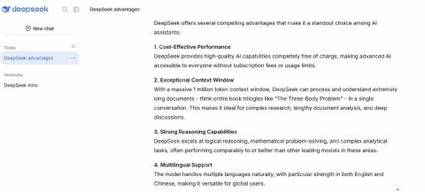DeepSeek网页版历史对话列表