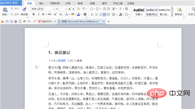 Word の分割画面に 2 つの文書が表示される