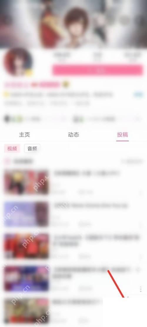 哔哩哔哩主播空间投稿页