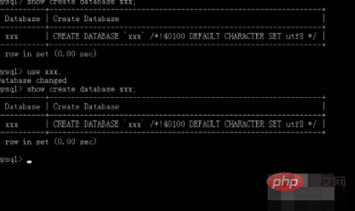 How to view mysql database creation statement under cmd