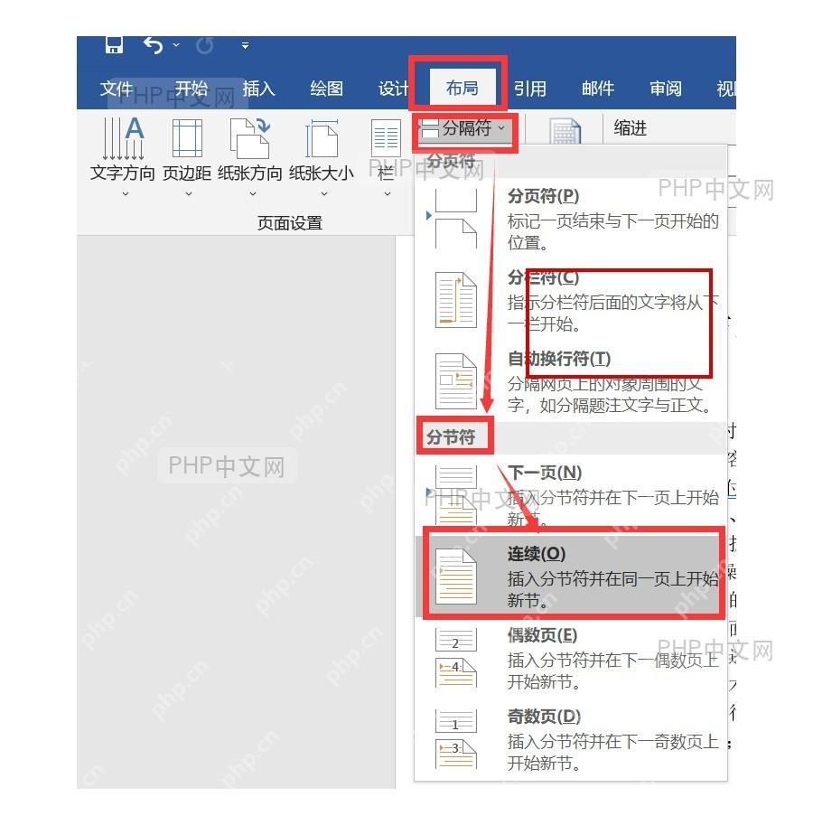 Word 第一步:插入分节符的真实界面截图