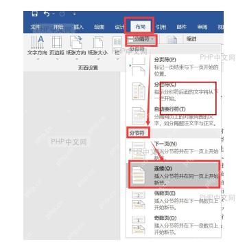Word 第一步:插入分节符的真实界面截图