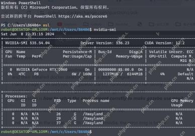 WSL Ubuntu 终端运行 nvidia-smi 显示 NVIDIA GPU 和 CUDA 版本