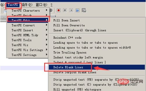 Comment remplacer les lignes vides dans notepad++