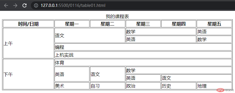 表格效果图