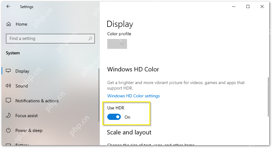 win10怎么开启HDR_win10HDR显示启用设置步骤 - php中文网