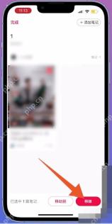 小红书 iOS 合集管理页移除按钮，用于从合集里移除内容