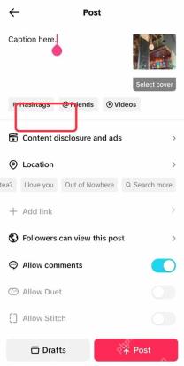 TikTok APP 发布视频界面