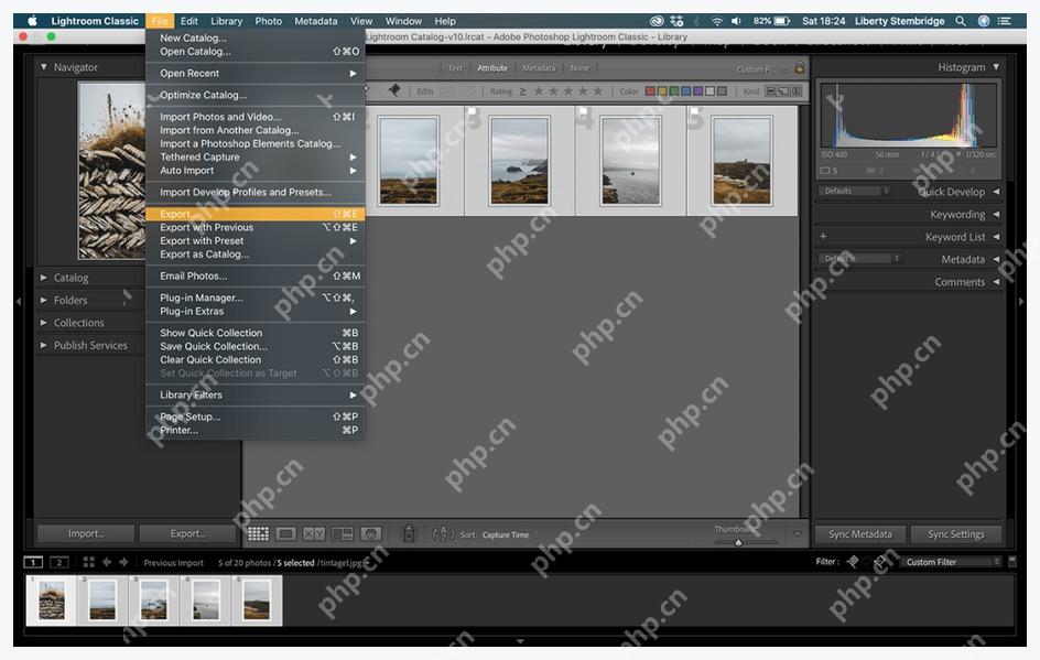 Lightroom Classic File 菜单中的 New Catalog 新建目录命令