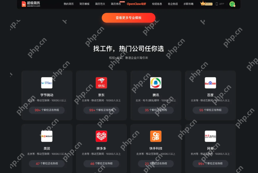 超级简历 电脑版网页入口 WonderCV 手机在线编辑入口 - php中文网