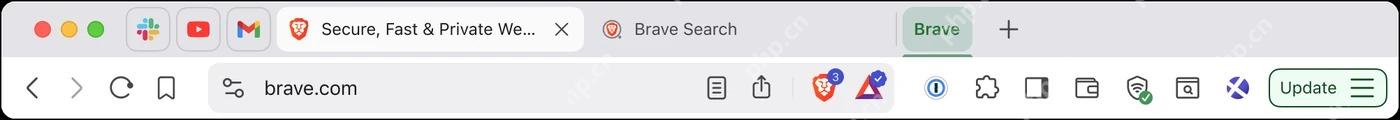 Brave 工具栏显示更新按钮