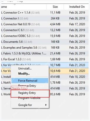 Geek Uninstaller 右键菜单中的 Registry Entry 注册表入口