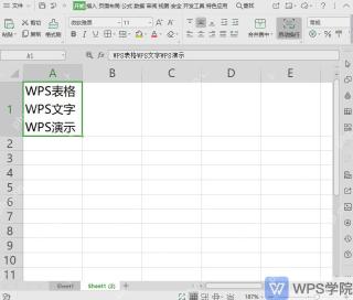 WPS表格开启自动换行后的单元格文字显示