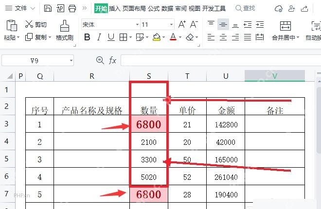 WPS 表格中重复数量被条件格式高亮显示