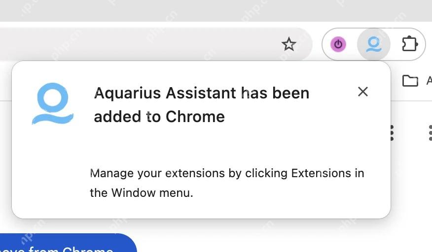Chrome 扩展安装成功提示