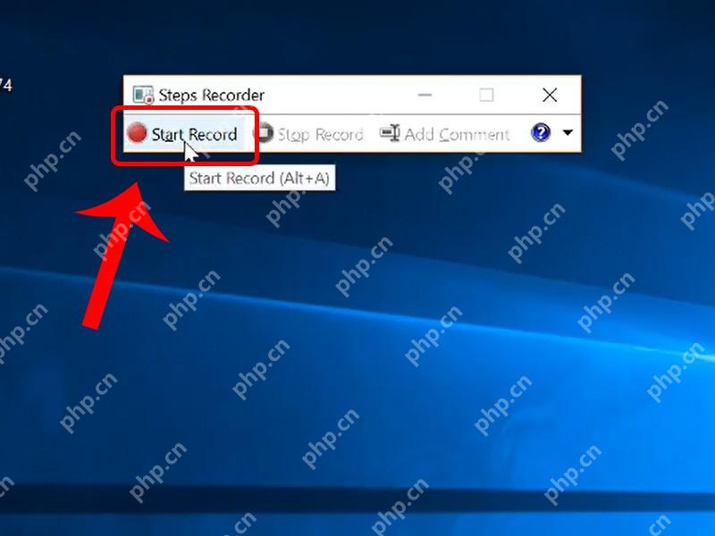 Windows 10 步骤记录器的 Start Record 按钮