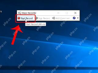 Windows 10 步骤记录器的 Start Record 按钮