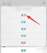 小红书本人评论长按后的管理菜单
