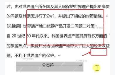 Word 文档正文中显示段落标记和分页符的效果