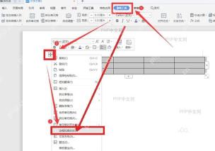 Word 中选中表格后准备调整边框