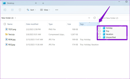 Win11怎么按标签筛选文件:通过 Tags 下拉筛选