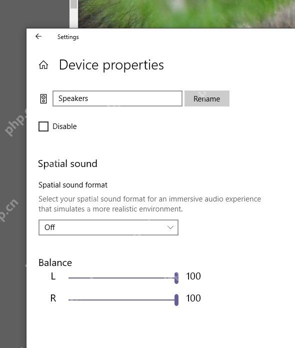 Win10 声音设备属性中显示左右声道 Balance 平衡滑块