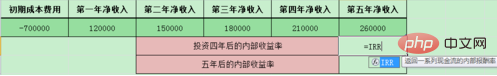 Excel IRR 기능 사용 튜토리얼(그림 및 텍스트)