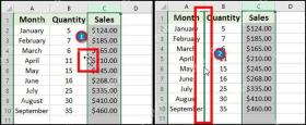 Excel 中按住 Shift 拖动整列来交换列位置