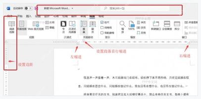 Word 文档编辑区上方和左侧显示标尺刻度