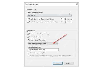 Win10 系统属性高级设置中打开启动和故障恢复窗口