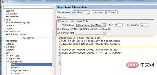 So passen Sie die Schriftart in PHPstorm an