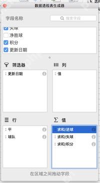 Excel 数据透视表字段窗格中把日期品名和销售指标拖到筛选器行列和值区域