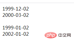 PHP function application returns the day before and the day after a certain date