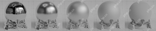 Blender 5.2 Principled BSDF 粗糙度示例展示 Roughness 改变后的材质反光差异