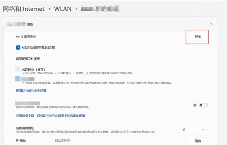 Win11 已知 WLAN 网络属性页面中查看已保存 WiFi 信息