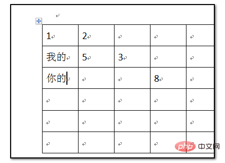 How to clear content in word table