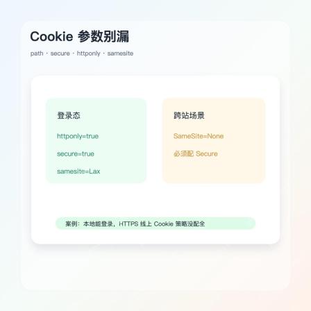 PHP setcookie secure httponly samesite 参数配置案例