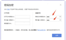 WPS 密码加密窗口里的修改文件密码和再次输入密码输入框