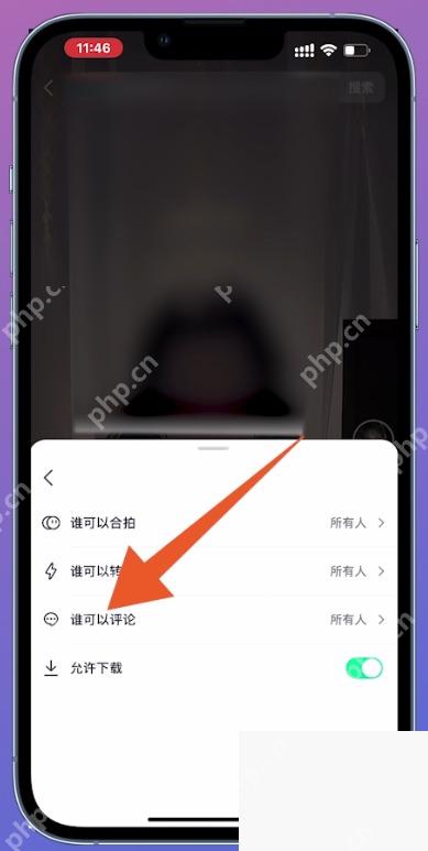 抖音权限设置页里的谁可以评论选项
