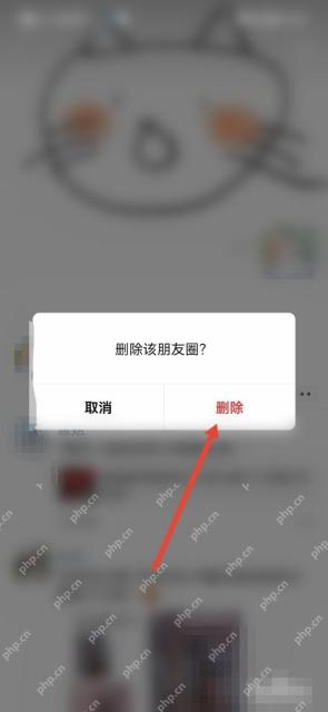 微信删除朋友圈内容确认弹窗