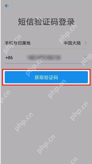 支付宝短信验证码登录的获取验证码按钮_支付宝怎么登录账号_支付宝账号登录操作教程 - php中文网