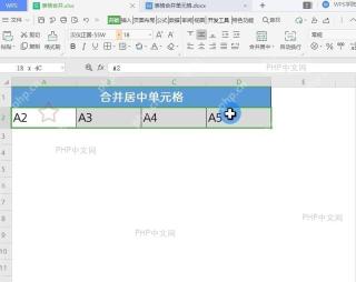 WPS表格的多种 合并方式中间操作