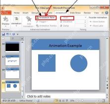 PowerPoint 动画选项卡中动画窗格入口和开始方式区域