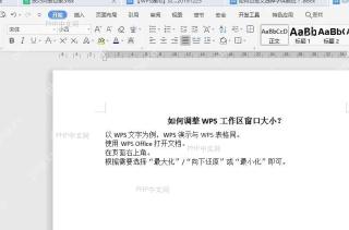 WPS如何调整WPS工作区窗口大小？结果检查